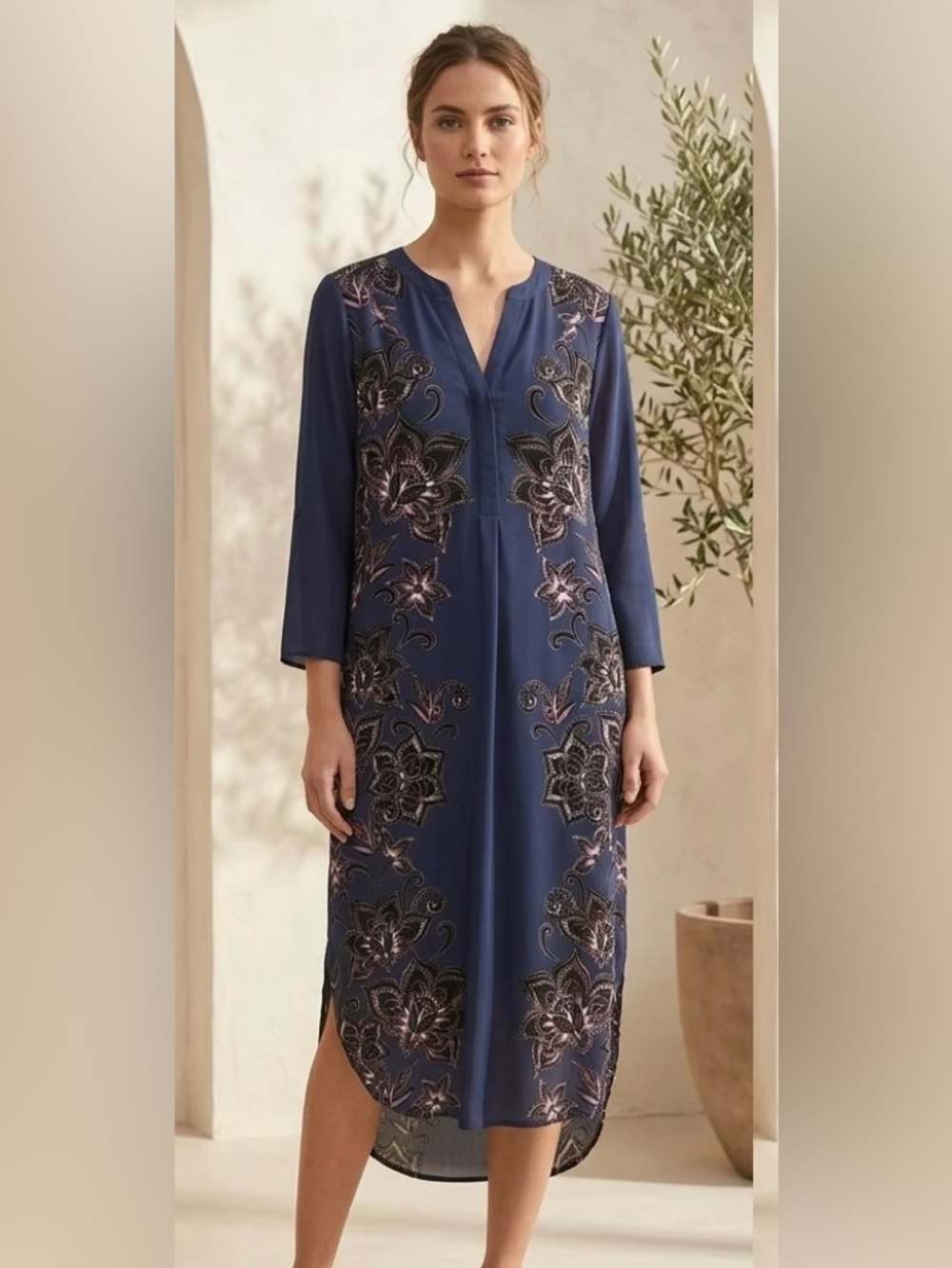 Cupio Navy Blue Midi Dress Sz.M